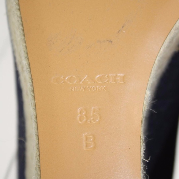Coach Blaine Dark Wash Denim Peep Toe Wedge - Picture 5 of 7